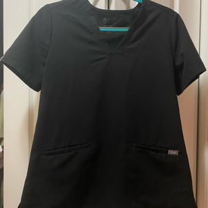 FIGS black Casma Three Pocket Scrub Top